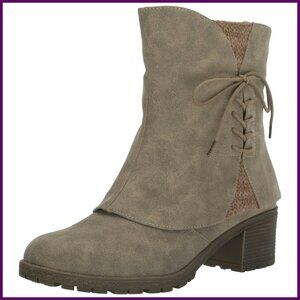 Water-Resistant Mid-Calf Boots with Block Heel & Side Zip
